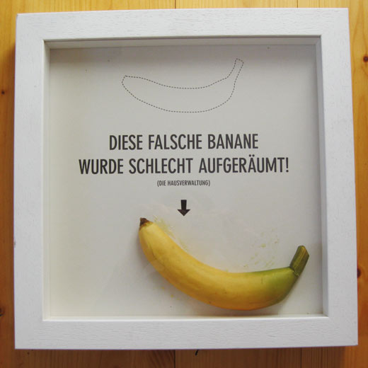 Illustration Jörg Dommel Banane im Bilderrahmen