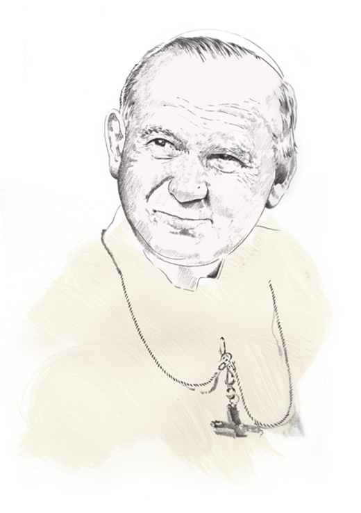 Illustration Portrait Papst Johannes Paul II